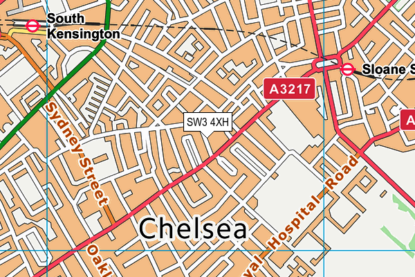 SW3 4XH map - OS VectorMap District (Ordnance Survey) SW3 4XH map - OS VectorMap District (Ordnance Survey)