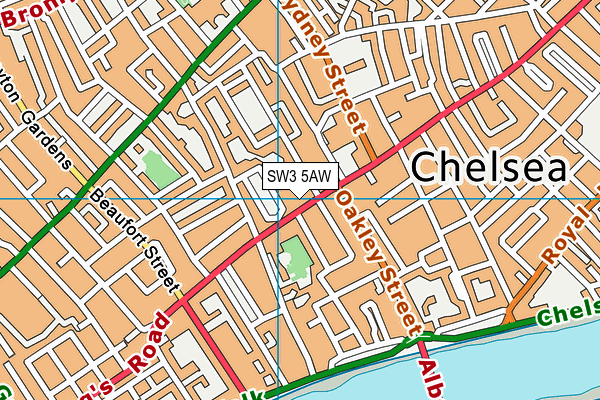 SW3 5AW map - OS VectorMap District (Ordnance Survey) SW3 5AW map - OS VectorMap District (Ordnance Survey)