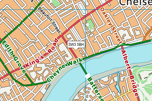 SW3 5BH map - OS VectorMap District (Ordnance Survey) SW3 5BH map - OS VectorMap District (Ordnance Survey)