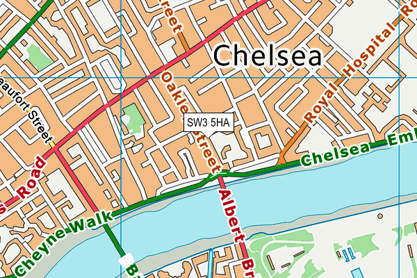 SW3 5HA map - OS VectorMap District (Ordnance Survey)