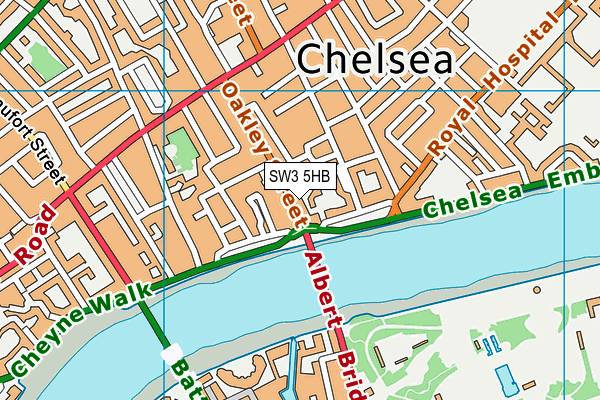 SW3 5HB map - OS VectorMap District (Ordnance Survey)