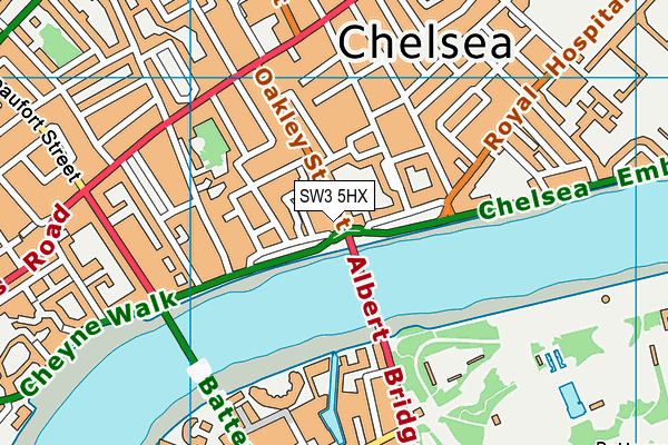 SW3 5HX map - OS VectorMap District (Ordnance Survey) SW3 5HX map - OS VectorMap District (Ordnance Survey)