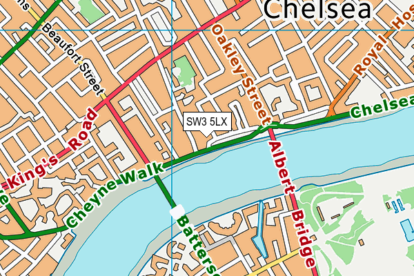 SW3 5LX map - OS VectorMap District (Ordnance Survey) SW3 5LX map - OS VectorMap District (Ordnance Survey)