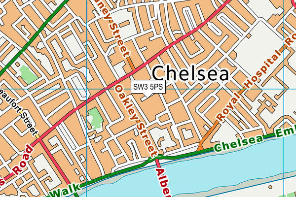SW3 5PS map - OS VectorMap District (Ordnance Survey) SW3 5PS map - OS VectorMap District (Ordnance Survey)