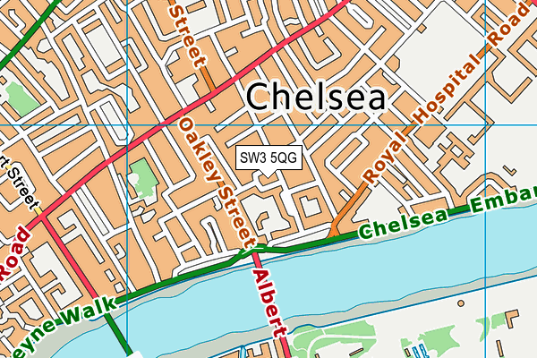 SW3 5QG map - OS VectorMap District (Ordnance Survey) SW3 5QG map - OS VectorMap District (Ordnance Survey)