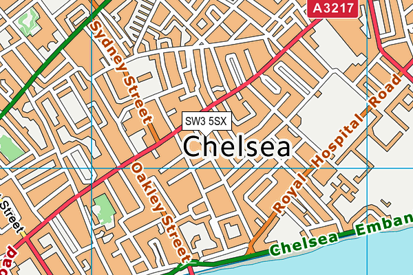 SW3 5SX map - OS VectorMap District (Ordnance Survey) SW3 5SX map - OS VectorMap District (Ordnance Survey)
