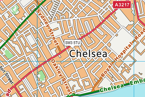 SW3 5TU map - OS VectorMap District (Ordnance Survey) SW3 5TU map - OS VectorMap District (Ordnance Survey)