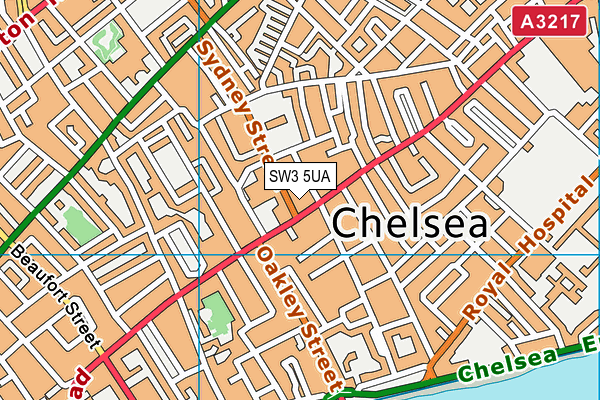 SW3 5UA map - OS VectorMap District (Ordnance Survey) SW3 5UA map - OS VectorMap District (Ordnance Survey)