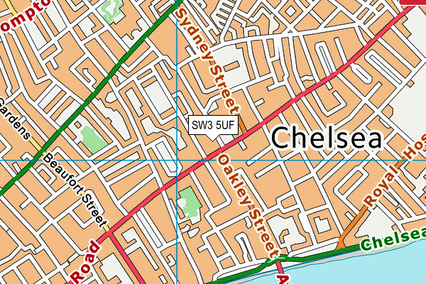 SW3 5UF map - OS VectorMap District (Ordnance Survey) SW3 5UF map - OS VectorMap District (Ordnance Survey)