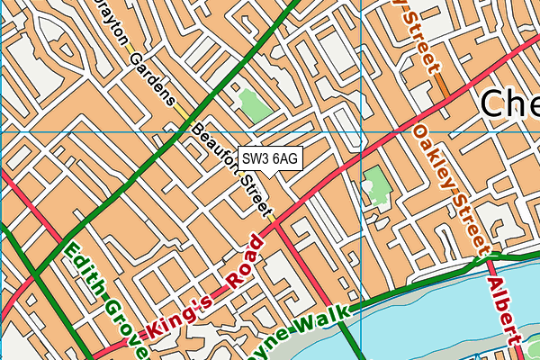 SW3 6AG map - OS VectorMap District (Ordnance Survey) SW3 6AG map - OS VectorMap District (Ordnance Survey)