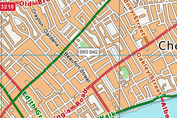 SW3 6AQ map - OS VectorMap District (Ordnance Survey) SW3 6AQ map - OS VectorMap District (Ordnance Survey)