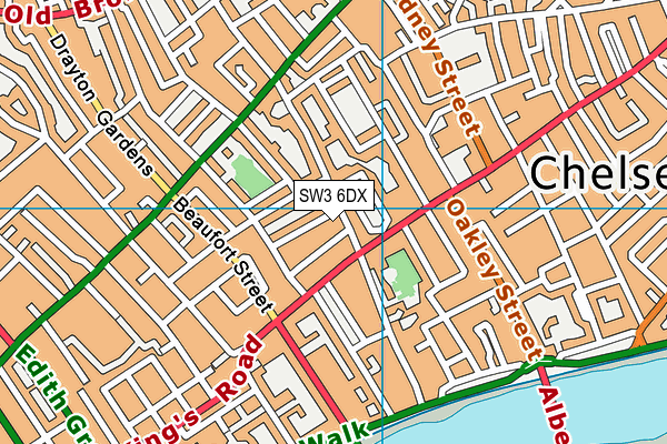 SW3 6DX map - OS VectorMap District (Ordnance Survey)