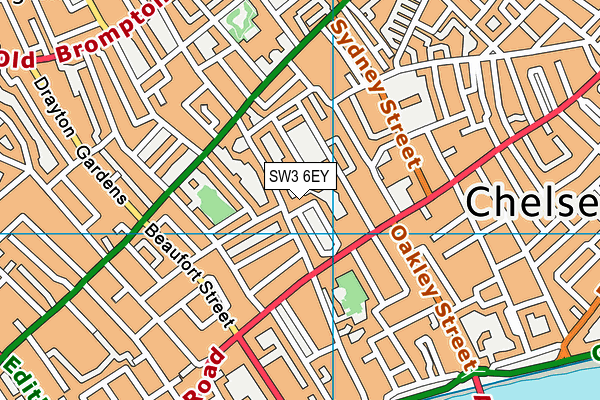 SW3 6EY map - OS VectorMap District (Ordnance Survey) SW3 6EY map - OS VectorMap District (Ordnance Survey)