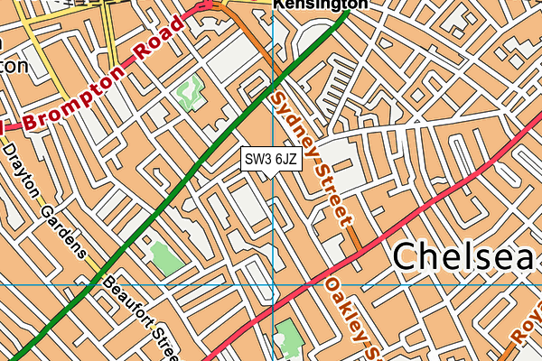 SW3 6JZ map - OS VectorMap District (Ordnance Survey) SW3 6JZ map - OS VectorMap District (Ordnance Survey)