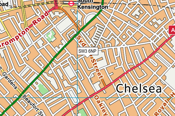 SW3 6NP map - OS VectorMap District (Ordnance Survey)