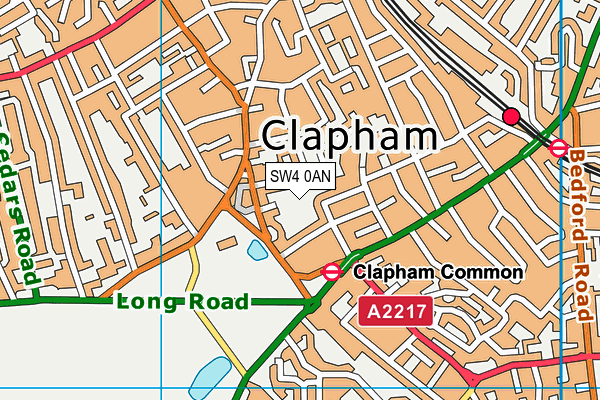 SW4 0AN map - OS VectorMap District (Ordnance Survey) SW4 0AN map - OS VectorMap District (Ordnance Survey)
