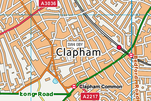 SW4 0BY map - OS VectorMap District (Ordnance Survey)
