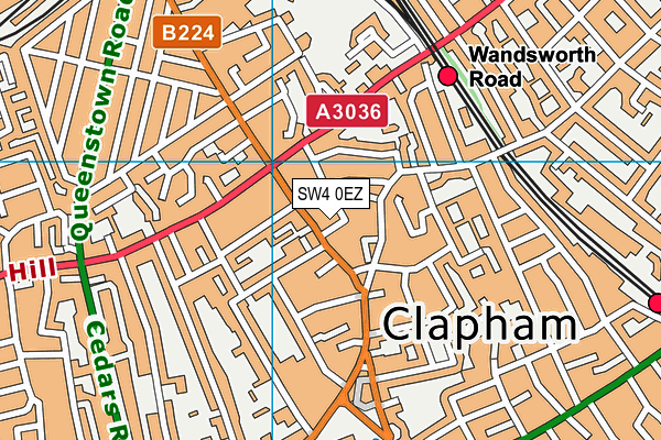 SW4 0EZ map - OS VectorMap District (Ordnance Survey) SW4 0EZ map - OS VectorMap District (Ordnance Survey)