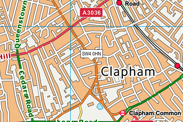SW4 0HN map - OS VectorMap District (Ordnance Survey) SW4 0HN map - OS VectorMap District (Ordnance Survey)