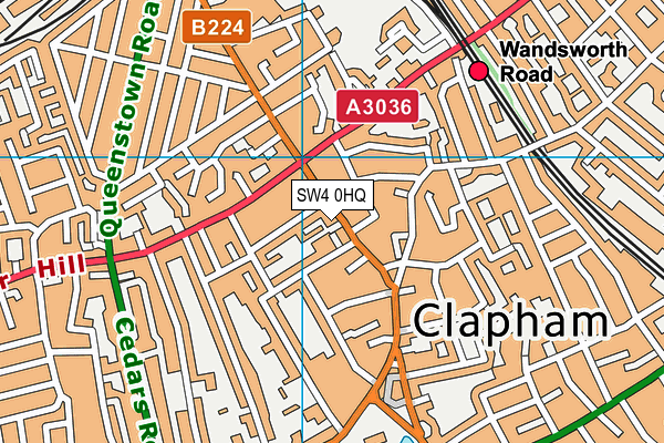 SW4 0HQ map - OS VectorMap District (Ordnance Survey) SW4 0HQ map - OS VectorMap District (Ordnance Survey)
