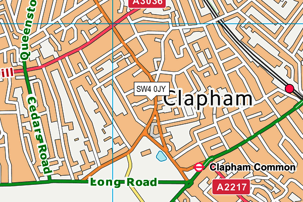 SW4 0JY map - OS VectorMap District (Ordnance Survey) SW4 0JY map - OS VectorMap District (Ordnance Survey)