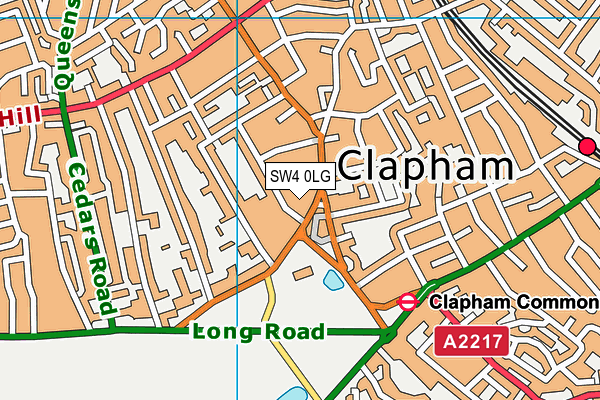 SW4 0LG map - OS VectorMap District (Ordnance Survey) SW4 0LG map - OS VectorMap District (Ordnance Survey)