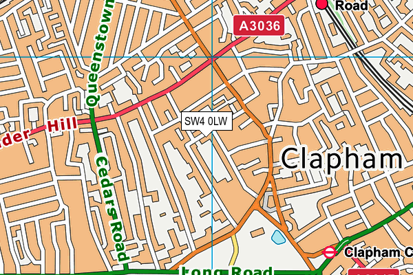 SW4 0LW map - OS VectorMap District (Ordnance Survey) SW4 0LW map - OS VectorMap District (Ordnance Survey)