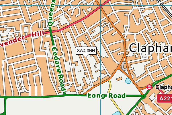 SW4 0NH map - OS VectorMap District (Ordnance Survey) SW4 0NH map - OS VectorMap District (Ordnance Survey)