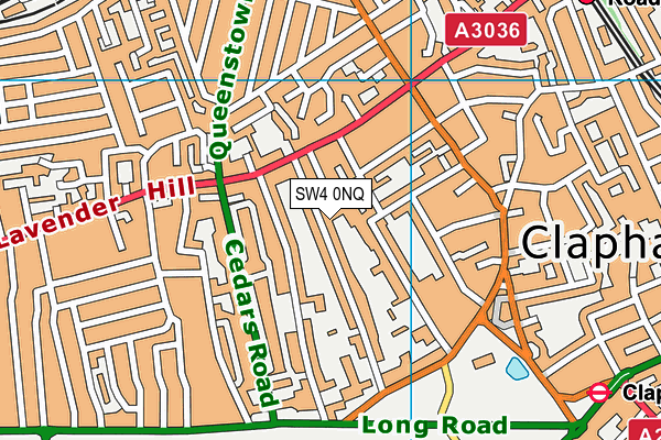 SW4 0NQ map - OS VectorMap District (Ordnance Survey)
