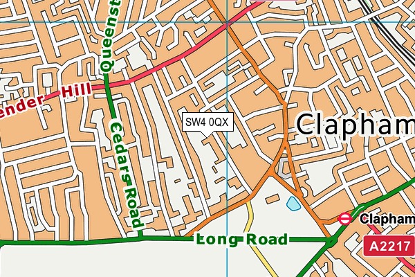 SW4 0QX map - OS VectorMap District (Ordnance Survey) SW4 0QX map - OS VectorMap District (Ordnance Survey)