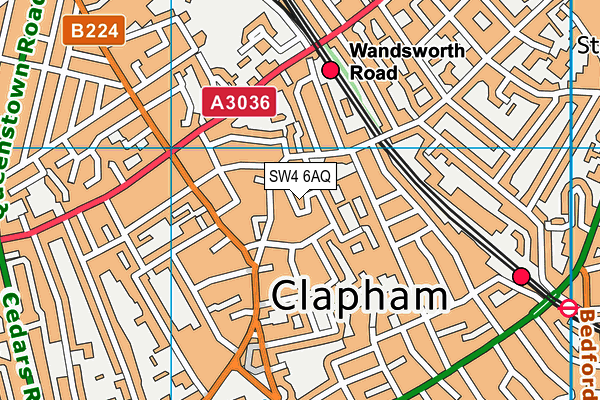 SW4 6AQ map - OS VectorMap District (Ordnance Survey) SW4 6AQ map - OS VectorMap District (Ordnance Survey)