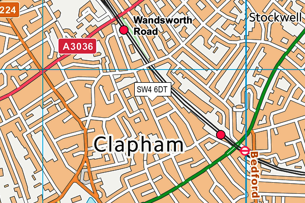 SW4 6DT map - OS VectorMap District (Ordnance Survey) SW4 6DT map - OS VectorMap District (Ordnance Survey)