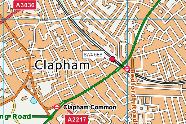 SW4 6ES map - OS VectorMap District (Ordnance Survey) SW4 6ES map - OS VectorMap District (Ordnance Survey)