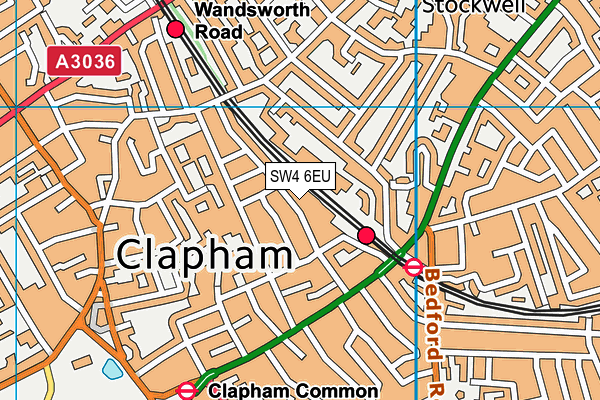SW4 6EU map - OS VectorMap District (Ordnance Survey) SW4 6EU map - OS VectorMap District (Ordnance Survey)