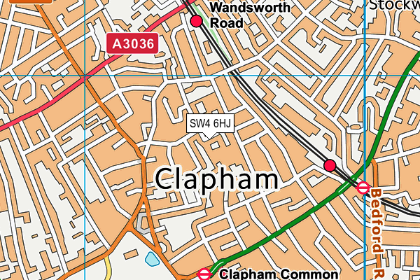 SW4 6HJ map - OS VectorMap District (Ordnance Survey) SW4 6HJ map - OS VectorMap District (Ordnance Survey)