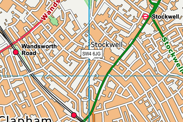 SW4 6JG map - OS VectorMap District (Ordnance Survey) SW4 6JG map - OS VectorMap District (Ordnance Survey)