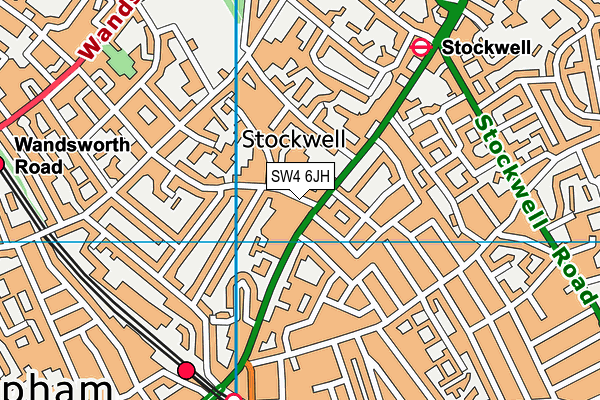 SW4 6JH map - OS VectorMap District (Ordnance Survey) SW4 6JH map - OS VectorMap District (Ordnance Survey)