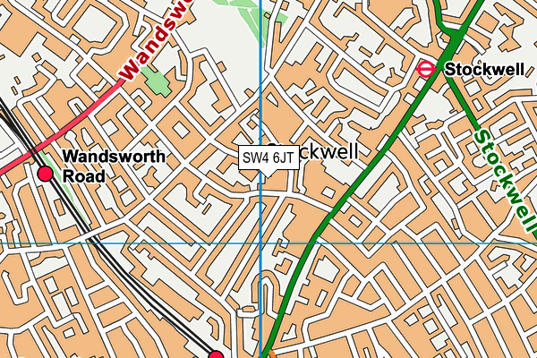 SW4 6JT map - OS VectorMap District (Ordnance Survey) SW4 6JT map - OS VectorMap District (Ordnance Survey)
