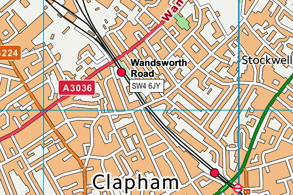 SW4 6JY map - OS VectorMap District (Ordnance Survey) SW4 6JY map - OS VectorMap District (Ordnance Survey)