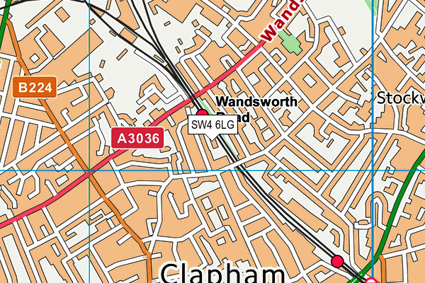 SW4 6LG map - OS VectorMap District (Ordnance Survey) SW4 6LG map - OS VectorMap District (Ordnance Survey)