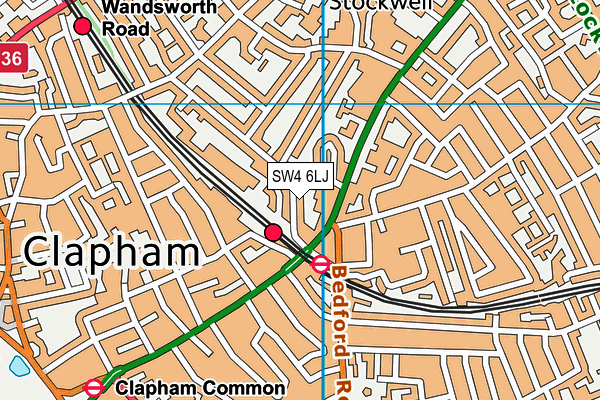 SW4 6LJ map - OS VectorMap District (Ordnance Survey) SW4 6LJ map - OS VectorMap District (Ordnance Survey)