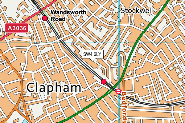SW4 6LY map - OS VectorMap District (Ordnance Survey) SW4 6LY map - OS VectorMap District (Ordnance Survey)