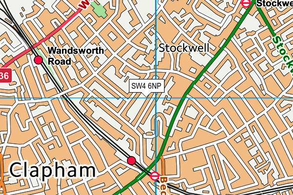 SW4 6NP map - OS VectorMap District (Ordnance Survey) SW4 6NP map - OS VectorMap District (Ordnance Survey)