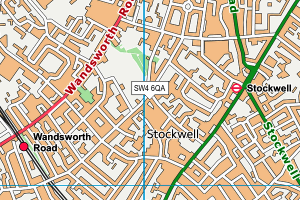 SW4 6QA map - OS VectorMap District (Ordnance Survey) SW4 6QA map - OS VectorMap District (Ordnance Survey)