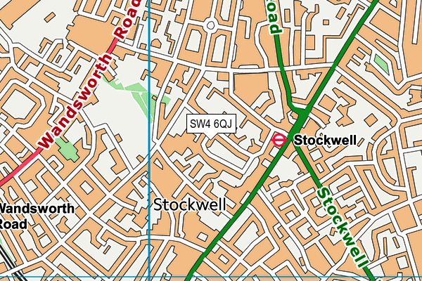 SW4 6QJ map - OS VectorMap District (Ordnance Survey) SW4 6QJ map - OS VectorMap District (Ordnance Survey)