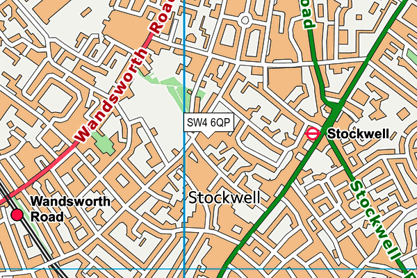 SW4 6QP map - OS VectorMap District (Ordnance Survey) SW4 6QP map - OS VectorMap District (Ordnance Survey)