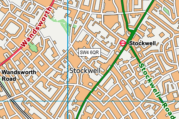 SW4 6QR map - OS VectorMap District (Ordnance Survey) SW4 6QR map - OS VectorMap District (Ordnance Survey)