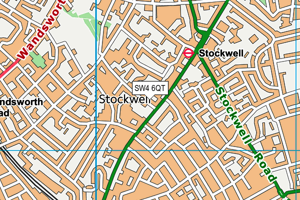 SW4 6QT map - OS VectorMap District (Ordnance Survey) SW4 6QT map - OS VectorMap District (Ordnance Survey)