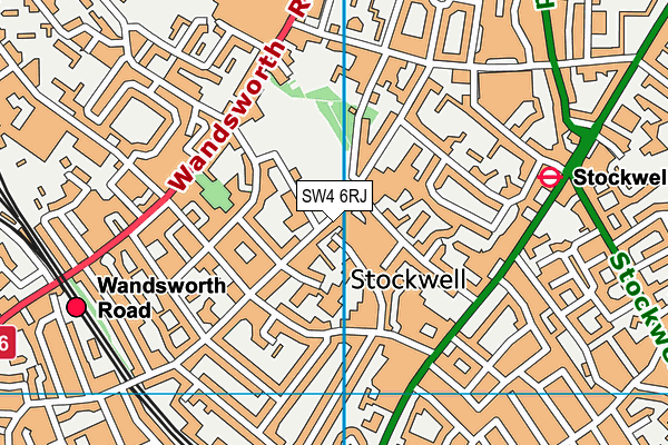 SW4 6RJ map - OS VectorMap District (Ordnance Survey) SW4 6RJ map - OS VectorMap District (Ordnance Survey)