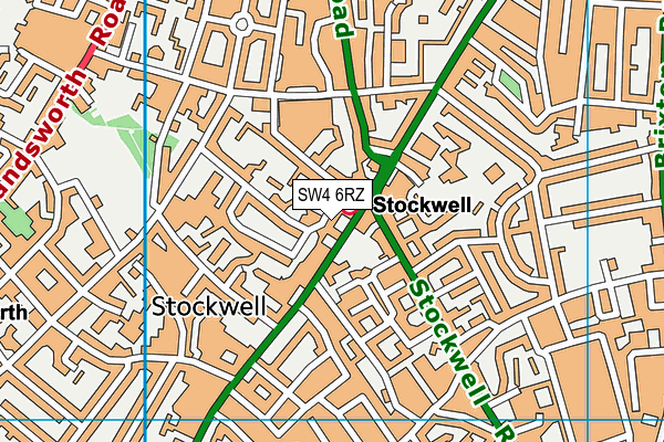 SW4 6RZ map - OS VectorMap District (Ordnance Survey) SW4 6RZ map - OS VectorMap District (Ordnance Survey)